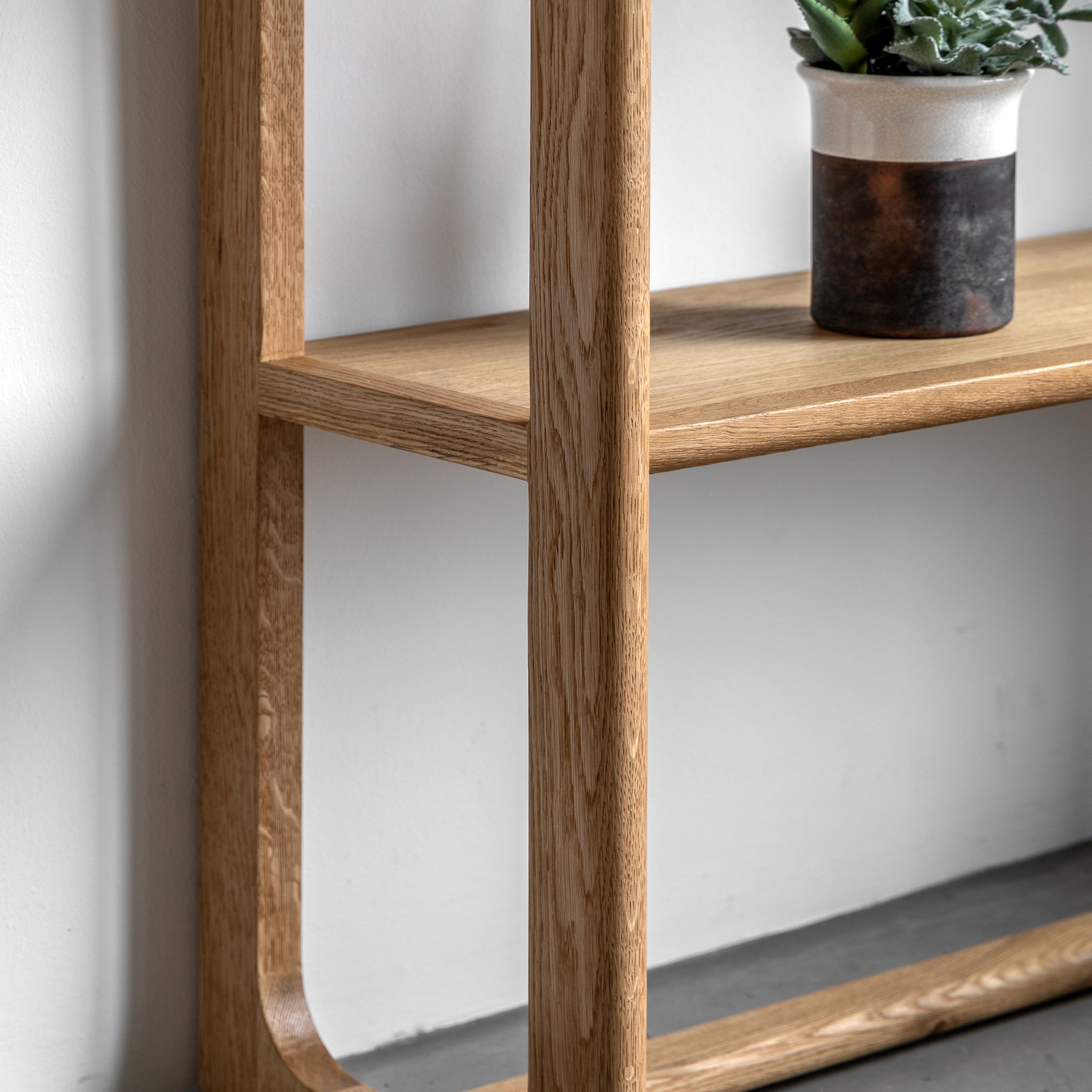 Novu Natural Oak Wood Open Display Unit Tall